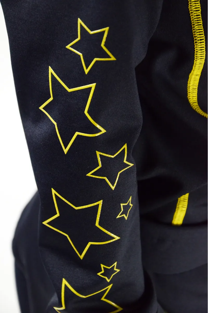 Hy Equestrian Stella Children's Base Layer - Navy/Yellow-1